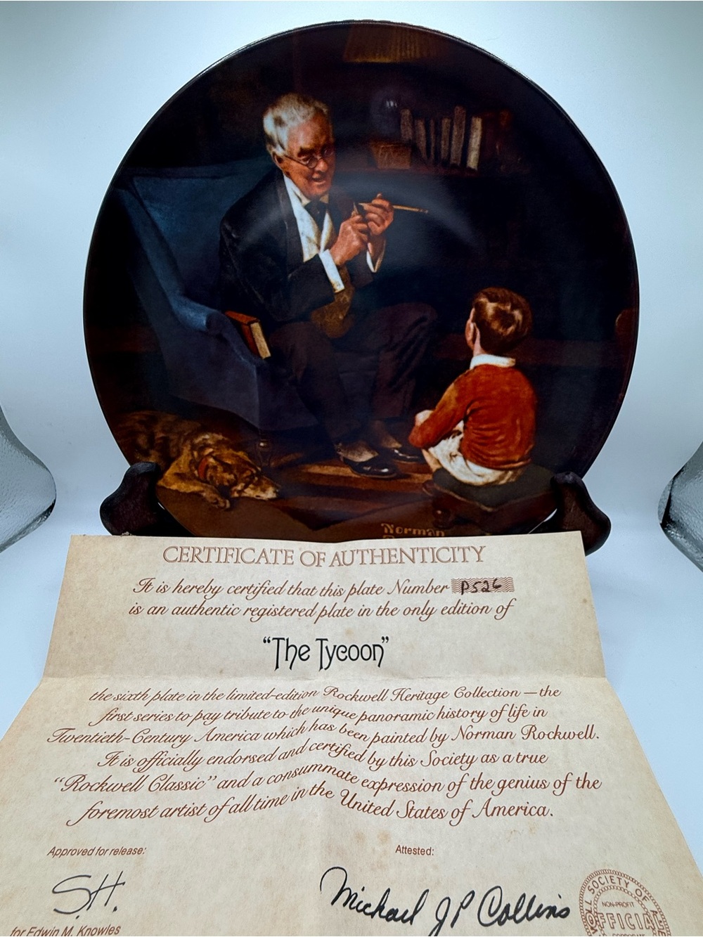 Vintage 1982 Norman Rockwell The Tycoon Knowles Collector Plate